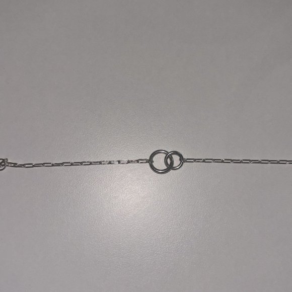 925 Sterling Silver Dainty Chain Bracelet with Interlocking Circles - Picture 6 of 6